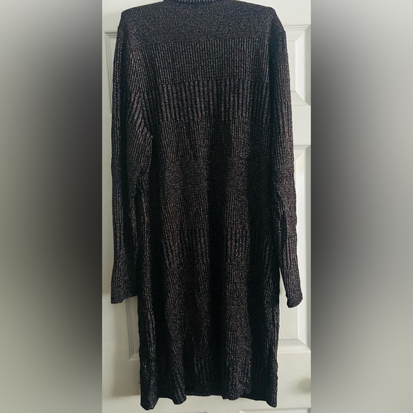 Ophelia Roe black/multicolor Metallic midi Dress, size 2X - Picture 3 of 4